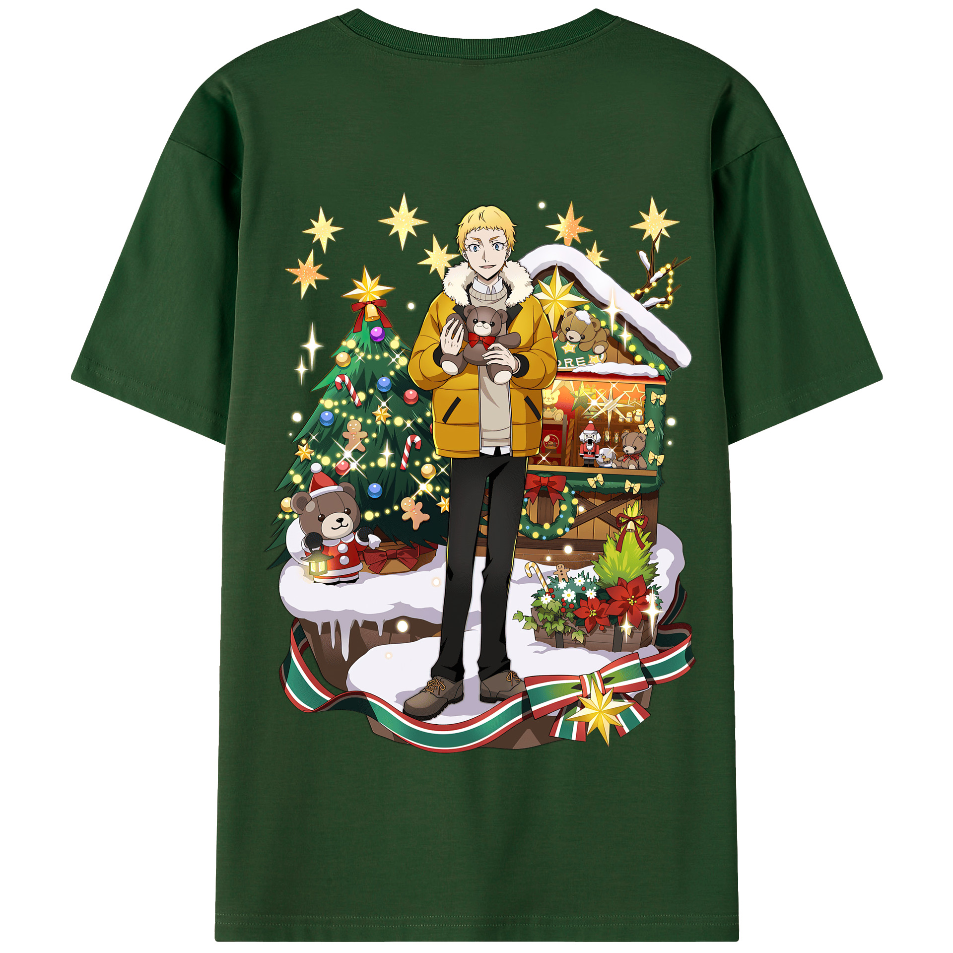 （画像用） 文豪ストレイドッグス Bungo Stray Dogs 綿100％半袖Tシャツ（背面プリント）